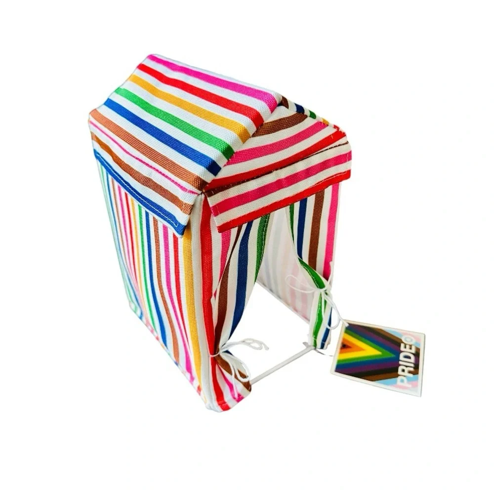 Target Featherly Friends Rainbow Striped Fabric Cabana Tent PRIDE Poolside
